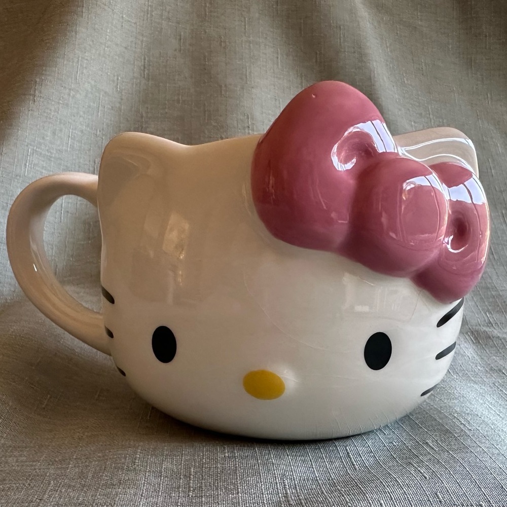 Sanrio Hello Kitty with Pink Bow Figural Face Head 20 Oz Ceramic Mug 2023
